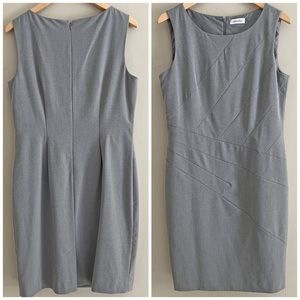☀️CALVIN KLEIN gray sleeveless sheath dress career chic